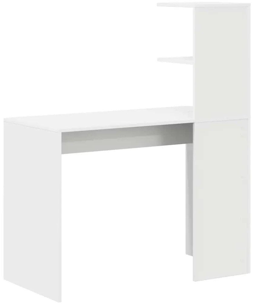 vidaXL Γραφείο με ράφι Λευκό 102 x 50 x 124 εκ. Επεξεργασμένο ξύλο