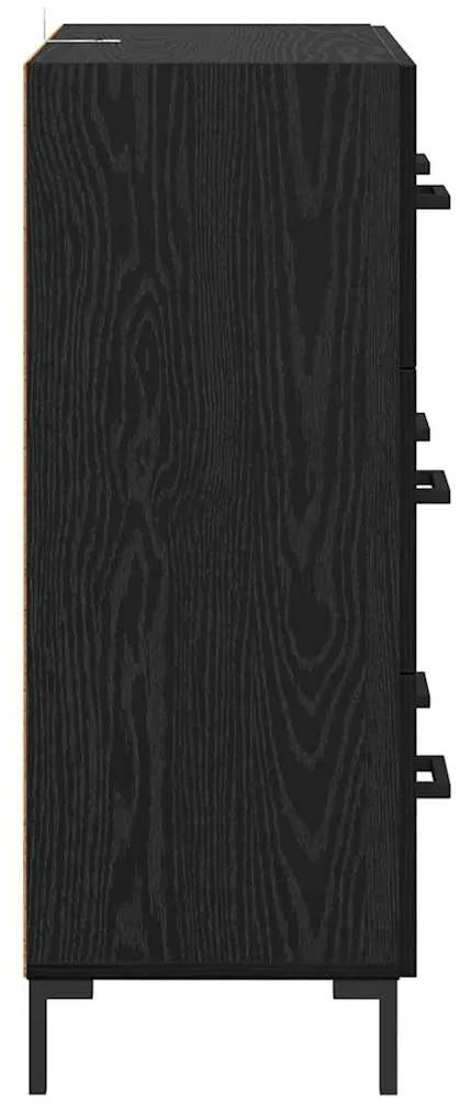 vidaXL Πλαϊνό γραφείο με συρτάρι Μαύρη Οξυά 69,5 x 34 x 90 εκ.