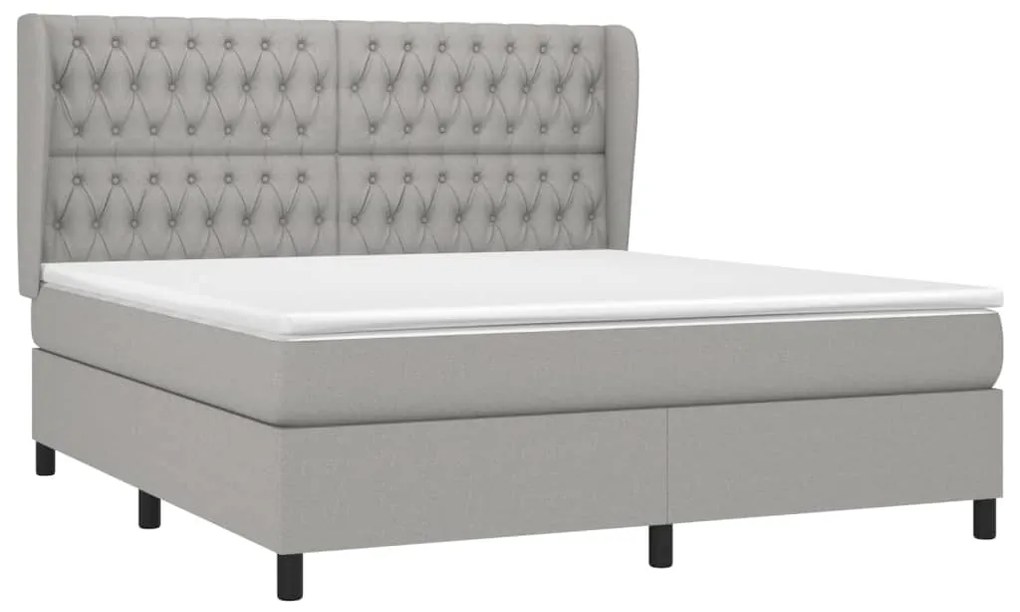 ΚΡΕΒΑΤΙ BOXSPRING ΜΕ ΣΤΡΩΜΑ ΑΝΟΙΧΤΟ ΓΚΡΙ 180X200 ΕΚ. ΥΦΑΣΜΑΤΙΝΟ 3128221