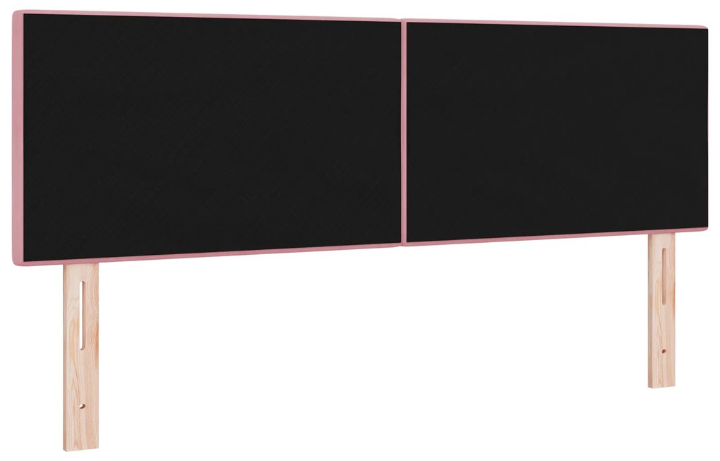 vidaXL Κεφαλάρι Επιτοίχιο με κεφαλάρι Ροζ 144 cm Βελούδο
