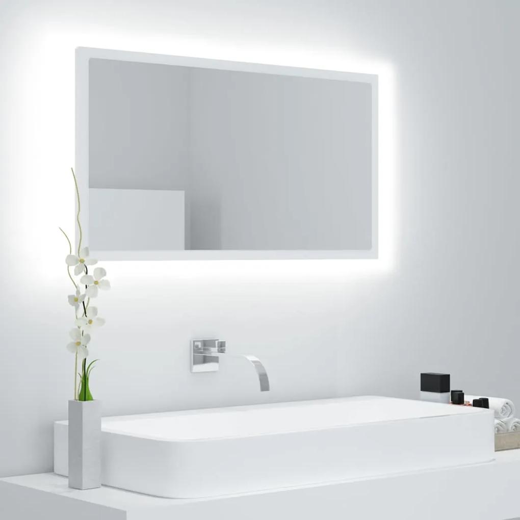Καθρέφτης Μπάνιου με LED Λευκός 80 x 8,5 x 37 εκ. Ακρυλικός