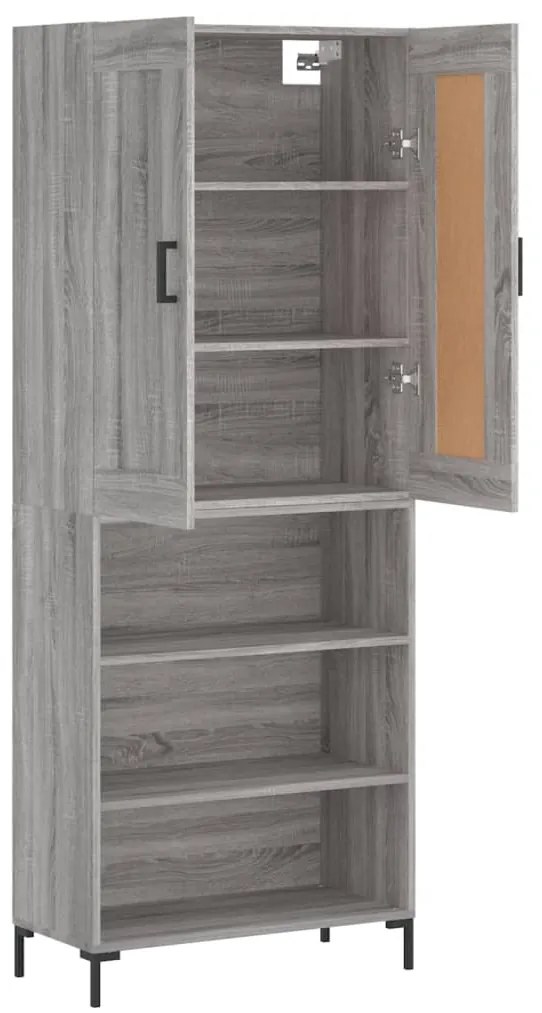vidaXL Ντουλάπι Γκρι Sonoma 69,5 x 34 x 180 εκ. Επεξεργασμένο Ξύλο