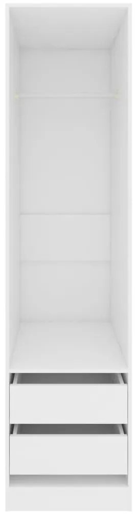 vidaXL Ντουλάπα με Συρτάρια Λευκή 50 x 50 x 200 εκ. από Επεξ. Ξύλο
