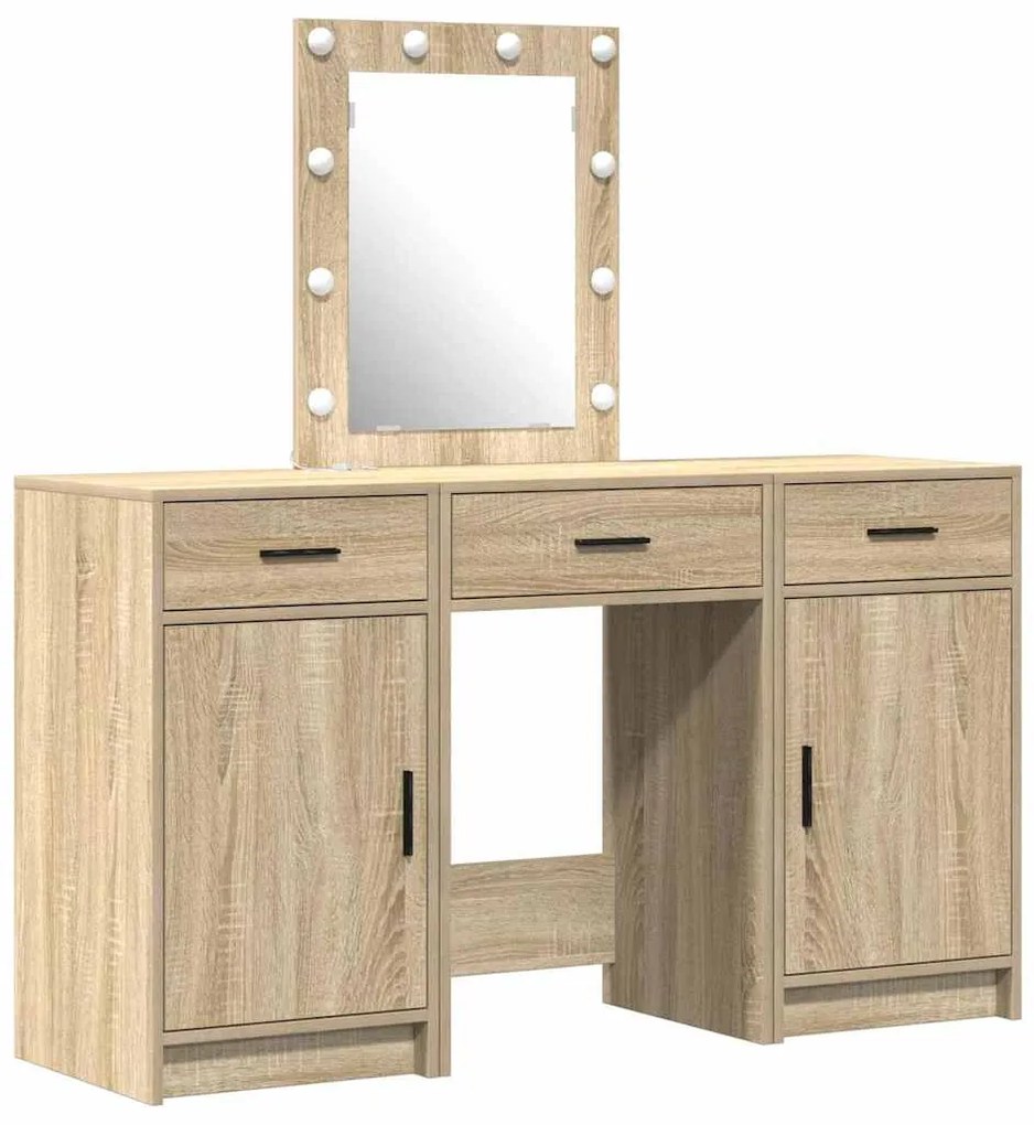 vidaXL Τραπέζι περιποίησης με συρτάρι 3 pcs Καφέ 50 x 41 x 135 εκ