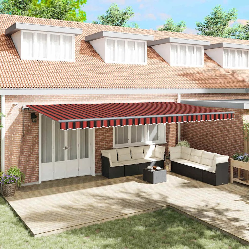 vidaXL Ύφασμα Ομπρέλας με πορτοκαλί και καφέ 600 x 300 εκ Πολυεστέρας