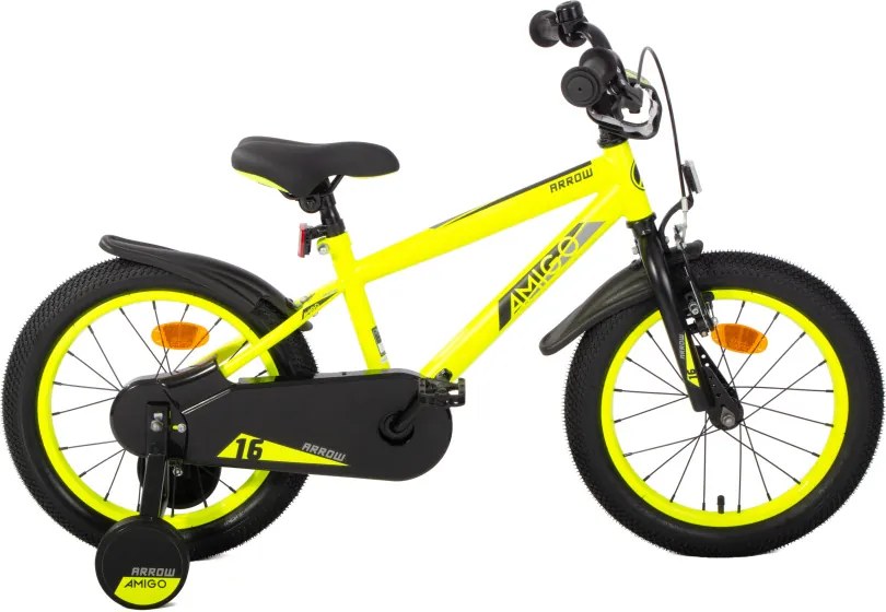 Arrow 16 Inch 25,5 cm Boys Coaster Brake Neon YellowBlackAMIGO