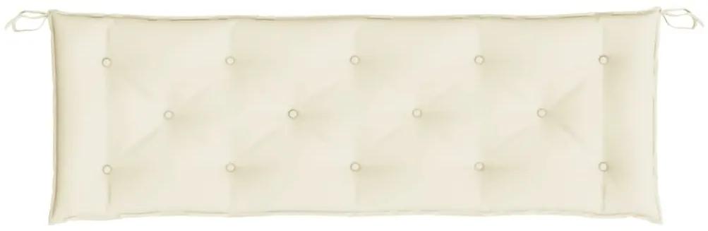 Μαξιλάρι Πάγκου Κήπου Κρεμ Λευκό 150x50x7 εκ. Ύφασμα Oxford - Λευκό