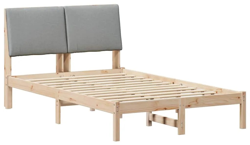 vidaXL Σκελετός Κρεβατιού Καφέ και ανοιχτό γκρι 135 x 190 cm