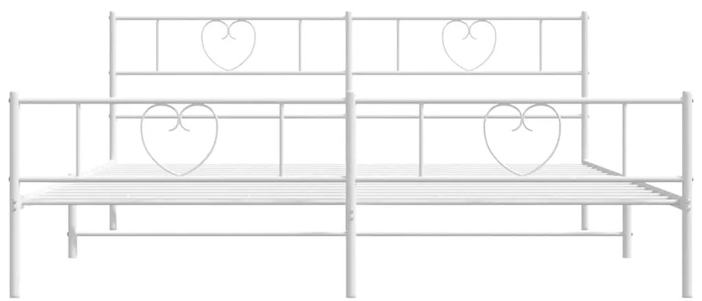 vidaXL Πλαίσιο Κρεβατιού με Κεφαλάρι&Ποδαρικό Λευκό 193x203εκ. Μέταλλο