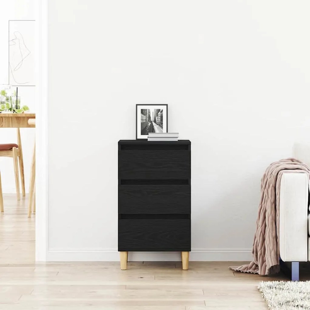 vidaXL Κομοδίνο Μαύρη δρυς 40 x 35 x 70 εκ. Επεξεργασμένο ξύλο
