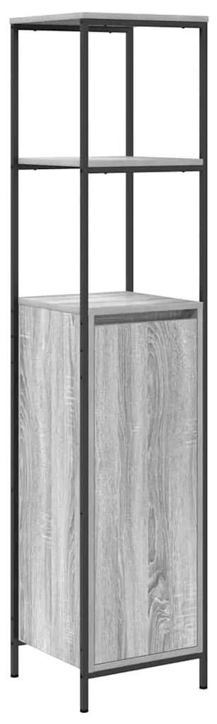vidaXL Σετ Επίπλων Μπάνιου με συρτάρι 2 pcs Γκρι σονόμα και Μαύρο