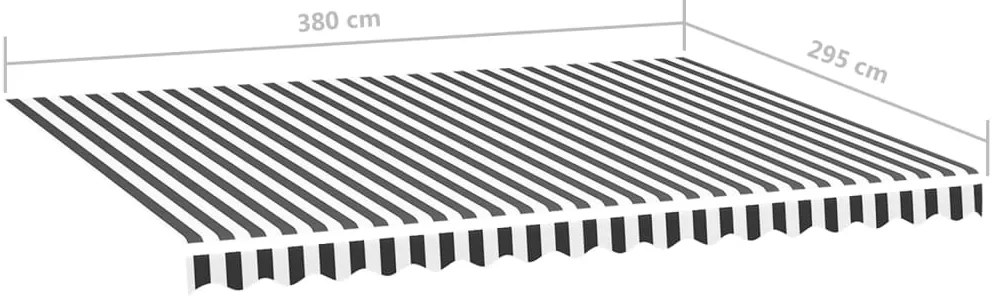 vidaXL Τεντόπανο Ανταλλακτικό Ανθρακί / Λευκό 4 x 3 μ.
