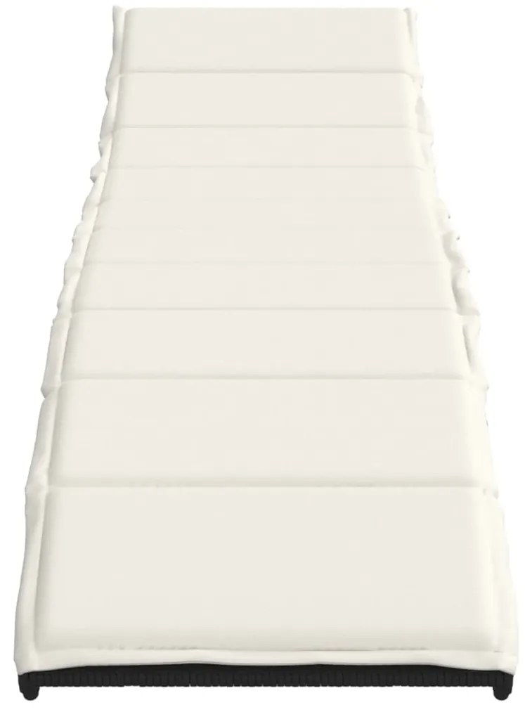 vidaXL Ξαπλώστρα Μαύρη 55x199x50 εκ. από Συνθετικό Ρατάν με Μαξιλάρι