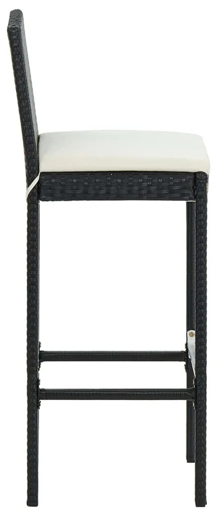 vidaXL Σετ Επίπλων Μπαρ Εξ. Χώρου 7 τεμ Μαύρο Συνθ. Ρατάν με Μαξιλάρια