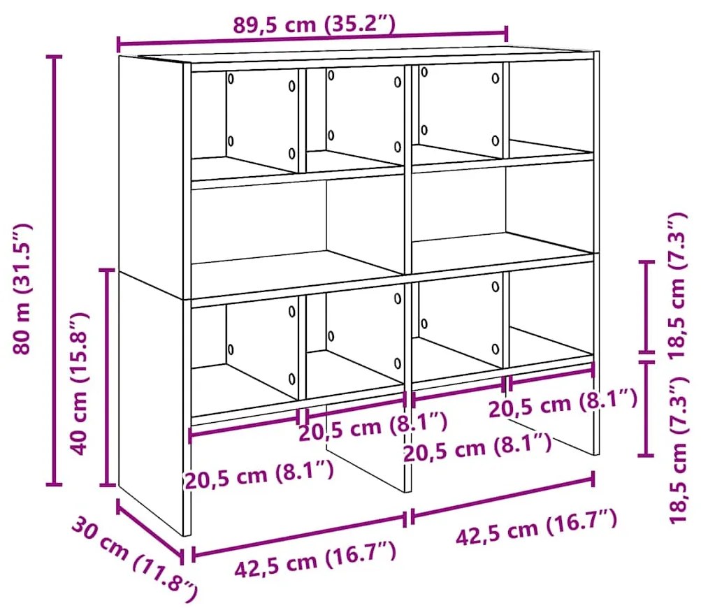 Ράφια παπουτσιών 2 τμχ στοιβαζόμενα Sonoma Oak 89,5x30x40 cm - Καφέ