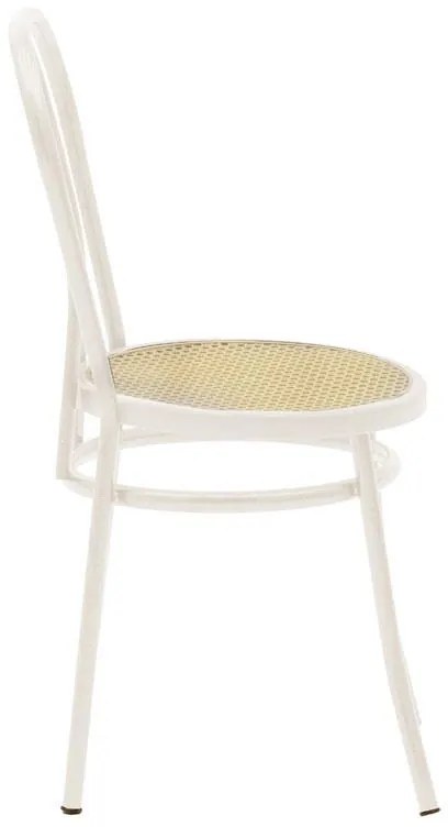 Καρέκλα Βιέννης pe rattan μπεζ-μέταλλο εκρού 40x47x85 εκ.