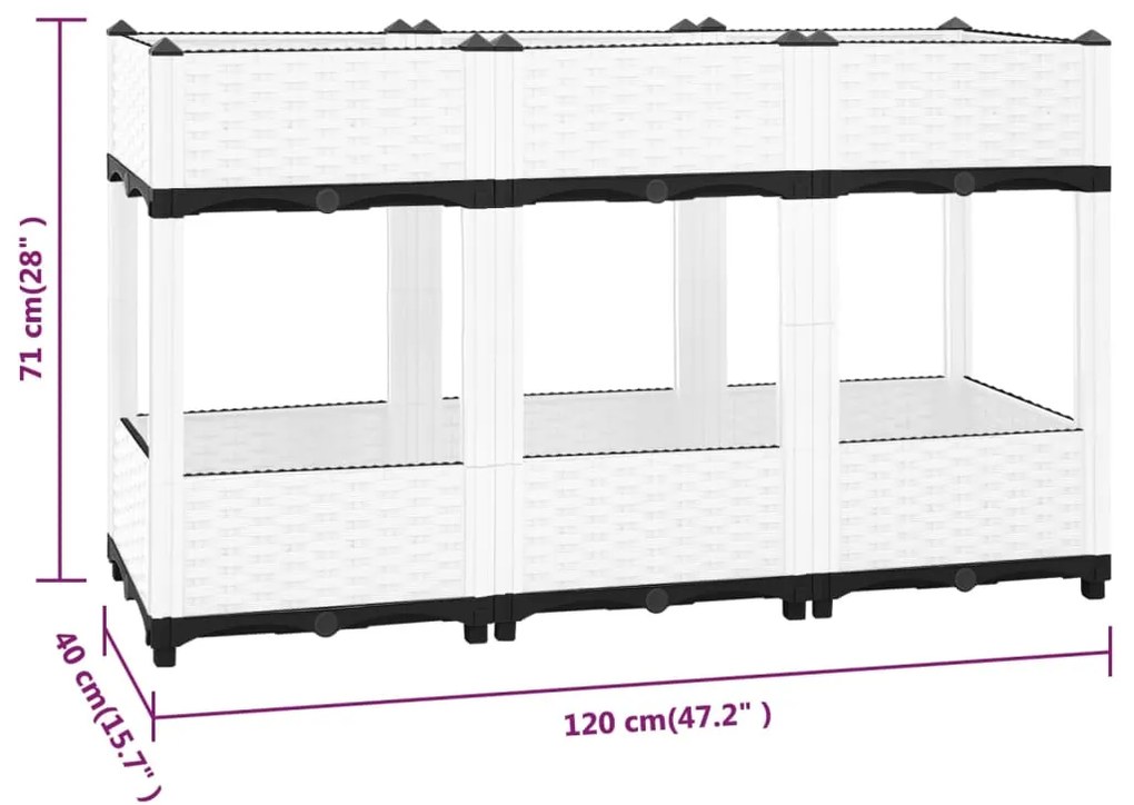 vidaXL Ζαρντινιέρα 120 x 40 x 71 εκ. από Πολυπροπυλένιο