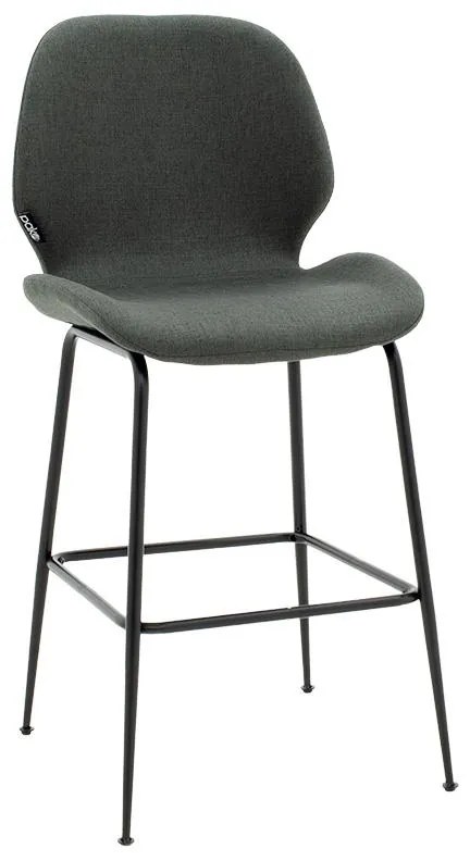 Σκαμπό bar Impel μεταλλικό μαύρο-ύφασμα ανθρακί 2αδα 48x61x103 εκ.