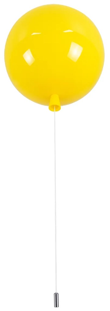 GloboStar BALLOON 00651 Μοντέρνο Παιδικό Φωτιστικό Οροφής Μονόφωτο Κίτρινο Πλαστικό Μπάλα Φ30 x Υ33cm - 00651
