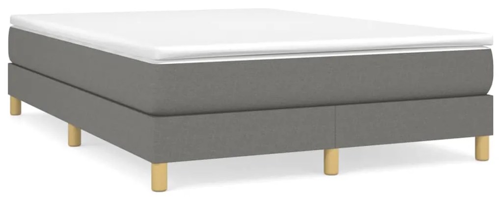 vidaXL Κρεβάτι Boxspring με Στρώμα Σκούρο Γκρι 140x200 εκ Υφασμάτινο