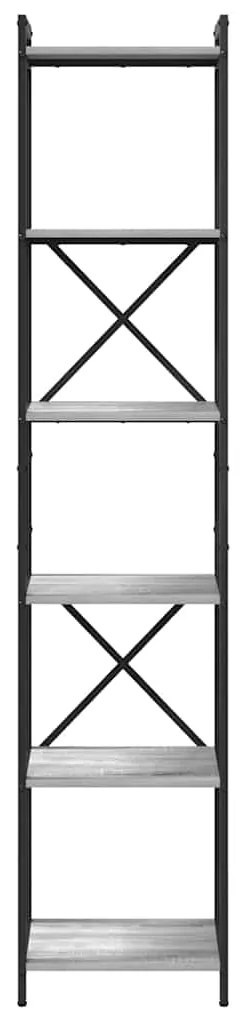 vidaXL Βιβλιοθήκη Γκρι sonoma 40 x 30 x 188 εκ Επεξεργασμένο ξύλο