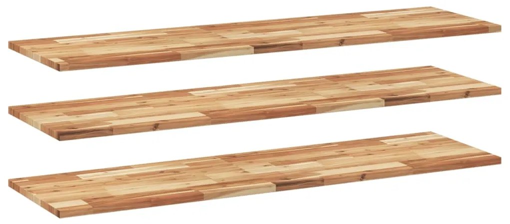 vidaXL Ράφια Κρεμαστά 3 Τεμ. 160x40x2εκ. Φινίρισμα Λαδιού Μασίφ Ακακία