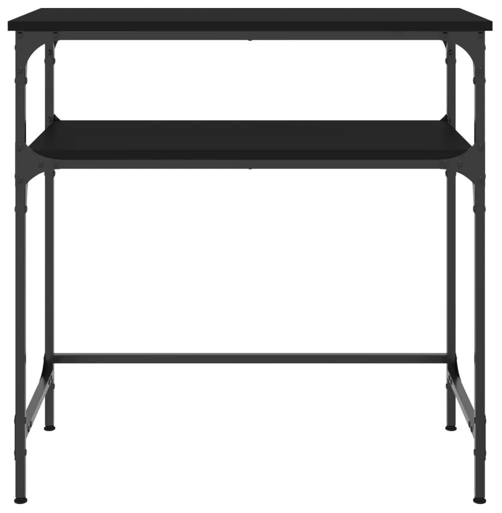 Τραπέζι Κονσόλα Μαύρο 75 x 35,5 x 75 εκ. από Επεξεργ. Ξύλο - Μαύρο