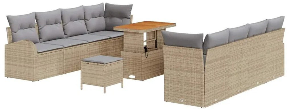 vidaXL Σετ Καναπέ Κήπου 11 pcs Μπεζ, Ανοιχτό Γκρι 90 x 55 x 71 cm
