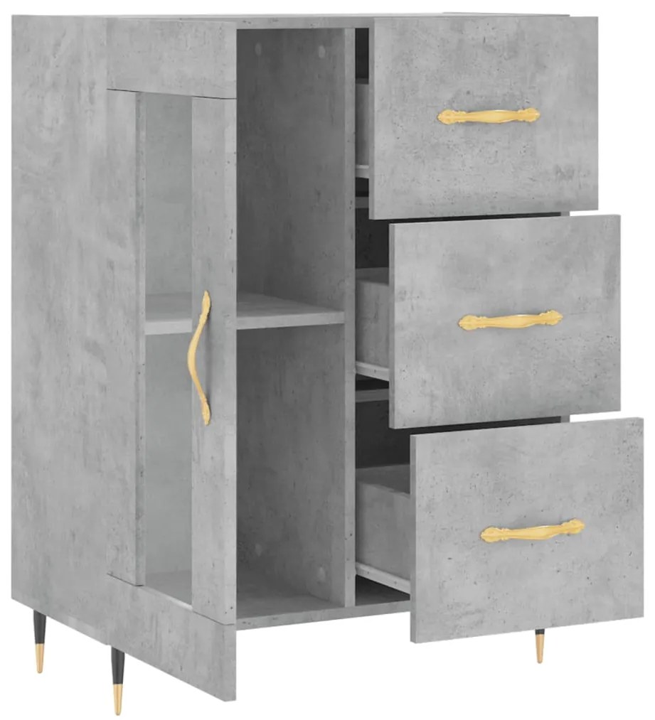 vidaXL Ντουλάπι Γκρι Σκυροδέματος 69,5x34x90 εκ. Επεξεργασμένο Ξύλο