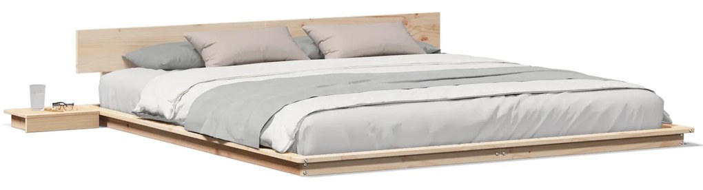 vidaXL Σκελετός Κρεβατιού Καφέ 200 x 200 cm ξύλο