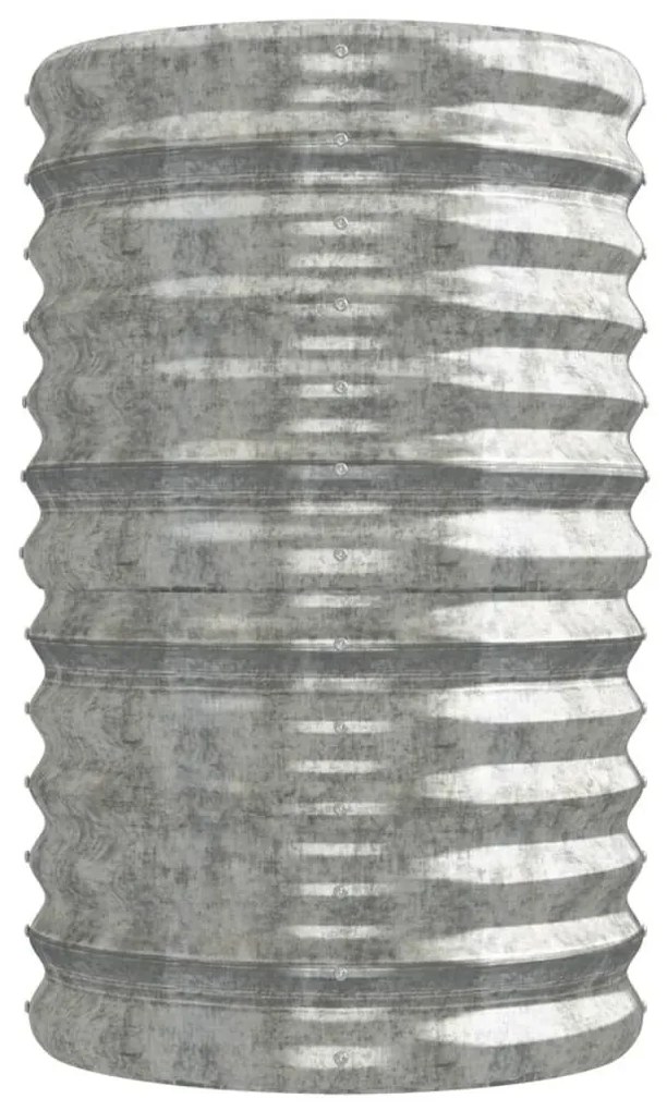 Ζαρντινιέρα Ασημί 224x40x68 εκ. Ατσάλι με Ηλεκτρ. Βαφή Πούδρας - Ασήμι