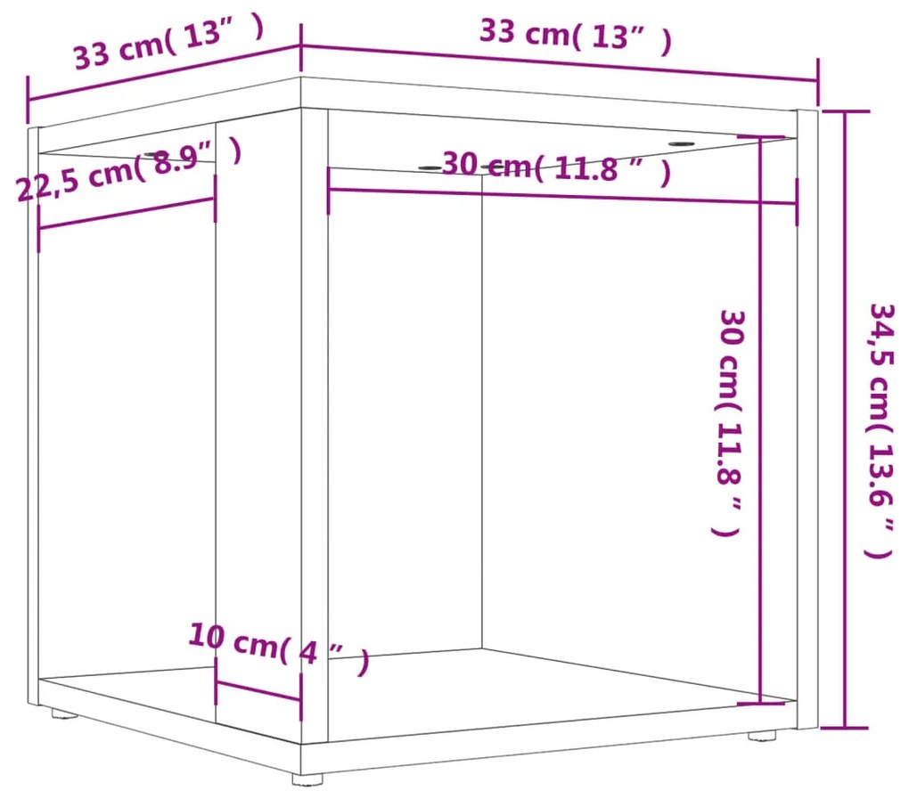 ΤΡΑΠΕΖΙ ΒΟΗΘΗΤΙΚΟ SONOMA ΔΡΥΣ 33 X 33 X 34,5 ΕΚ ΑΠΟ ΜΟΡΙΟΣΑΝΙΔΑ 809011