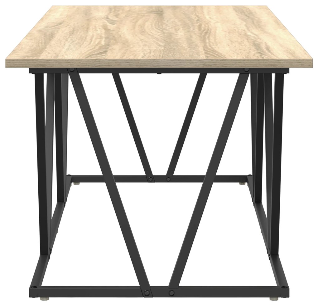 vidaXL Τραπεζάκι Καφέ Σονομά Οξιάς 100x50x40 εκ. Φτιαγμένο από Επεξεργασμένο Ξύλο και Μέταλλο