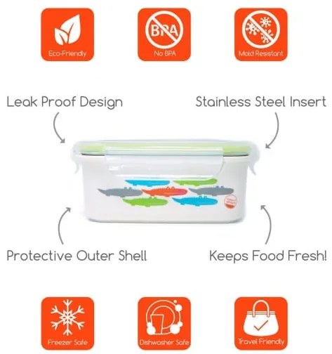 Δοχείο φαγητού Stainless Lunchbox "Alligator Green" Innobaby