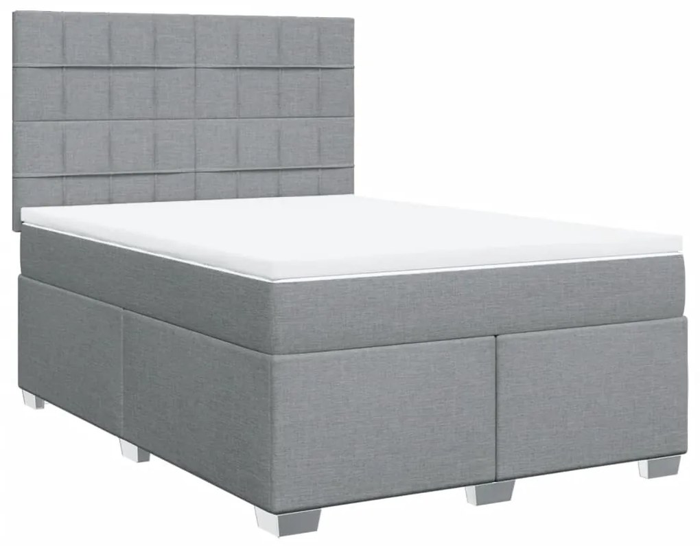 ΚΡΕΒΑΤΙ BOXSPRING ΜΕ ΣΤΡΩΜΑ ΑΝΟΙΧΤΟ ΓΚΡΙ 140X200 ΕΚ. ΥΦΑΣΜΑΤΙΝΟ 3290511