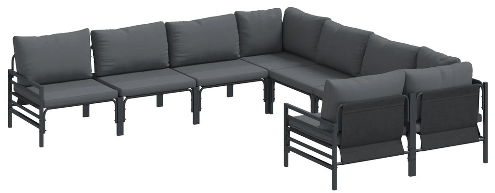 vidaXL Σετ Καναπέ Κήπου 8 pcs Ανθρακί Ατσάλι