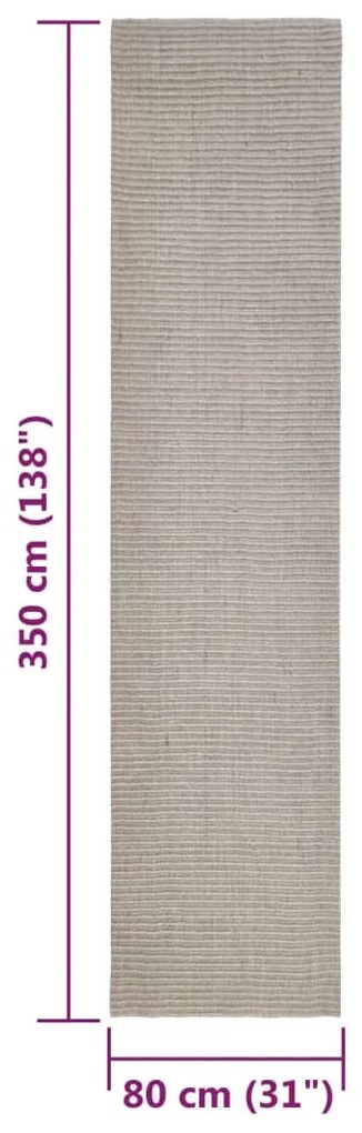 vidaXL Χαλί για Στύλο Ξυσίματος Χρώμα Άμμου 80 x 350 εκ. από Σιζάλ