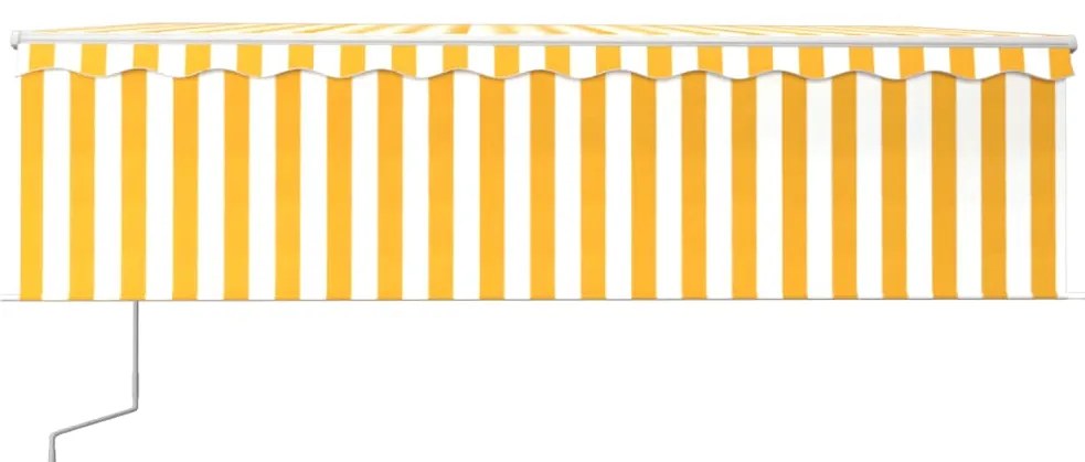 vidaXL Τέντα Συρόμενη Αυτόματη με Σκίαστρο Κίτρινο / Λευκό 5 x 3 μ.