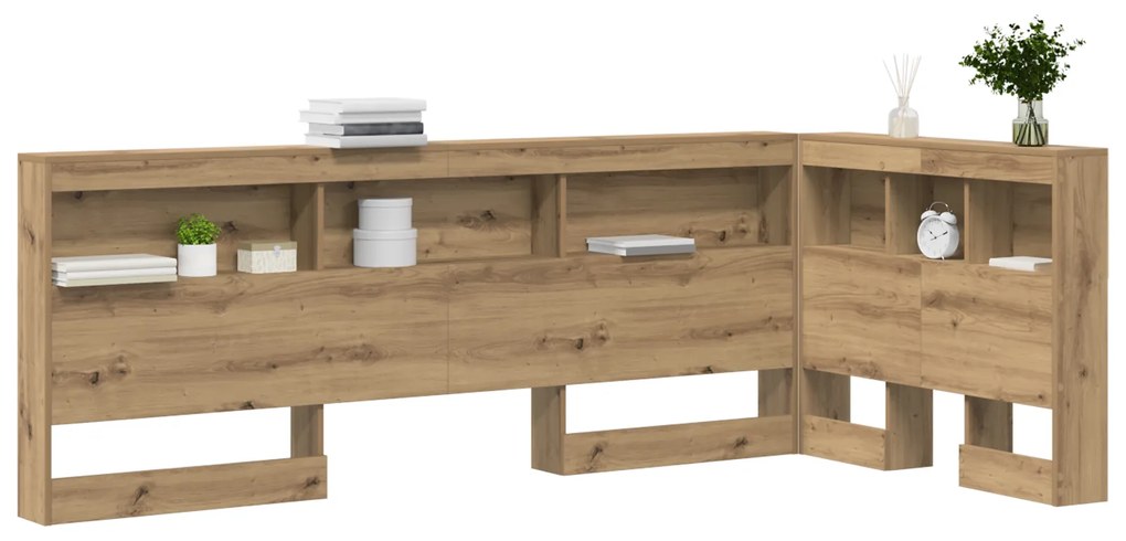 vidaXL Κεφαλάρι Αποθήκης με ράφι artisan δρυς 80 cm Επεξεργασμένο ξύλο
