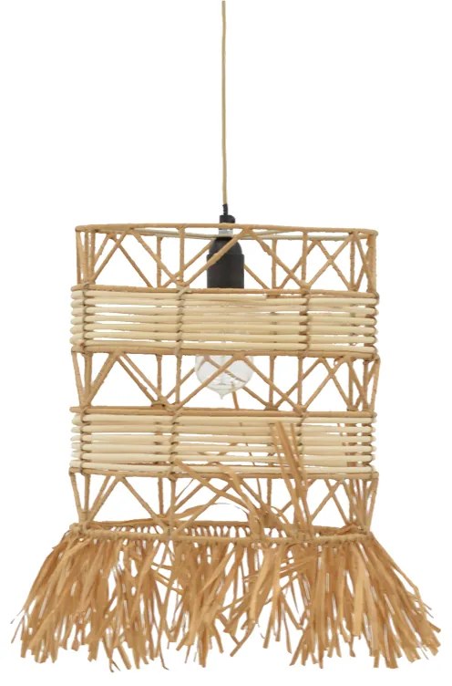 Φωτιστικό οροφής Crossio Inart E27 φυσικό Φ30x110εκ Υλικό: JUTE AND MILD STEEL 311-000006