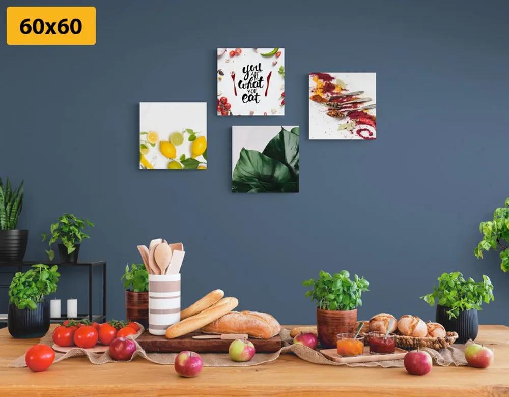 Σετ εικόνων για την κουζίνα σε ένα ενδιαφέρον στυλ - 4x 60x60