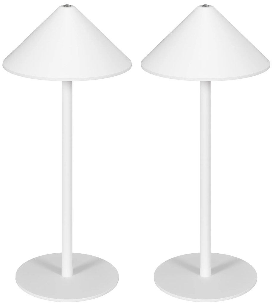 Φωτιστικό γραφείου LED HOMCOM με καλώδιο USB, διακόπτη αφής, μέταλλο, επαναφορτιζόμενο, Λευκό