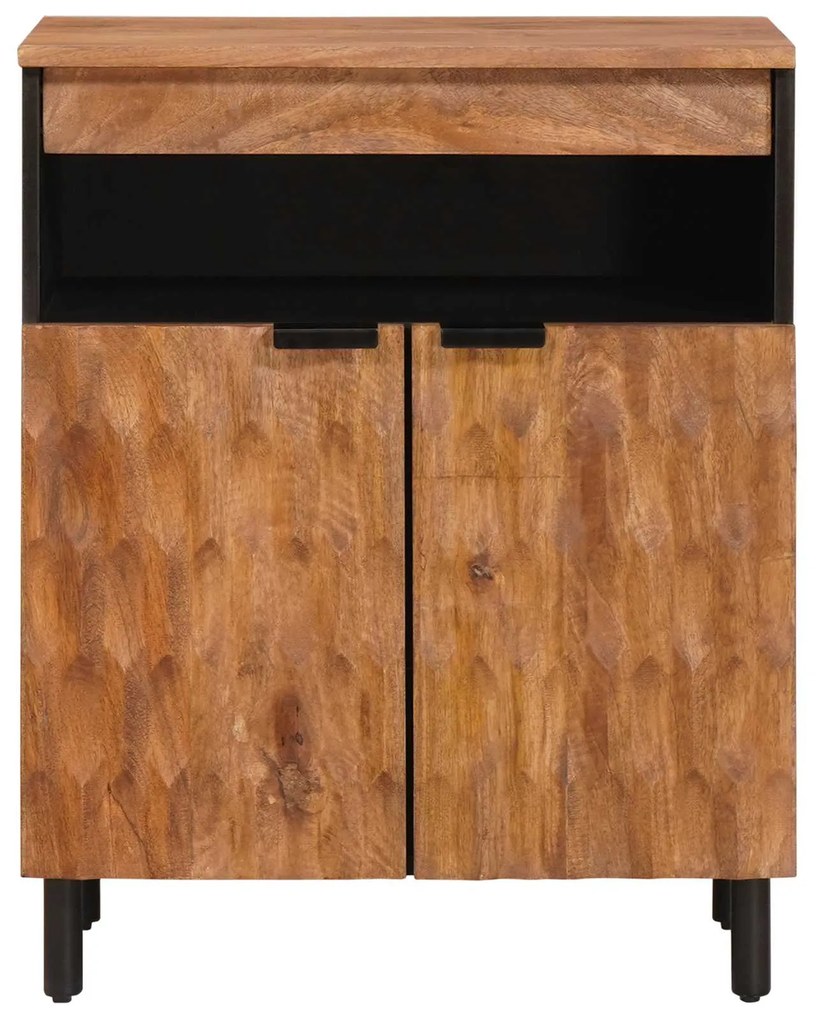 vidaXL Πλαϊνό γραφείο με πόρτα Καφέ Φινίρισμα Ακακίας 60 x 33 x 75 cm