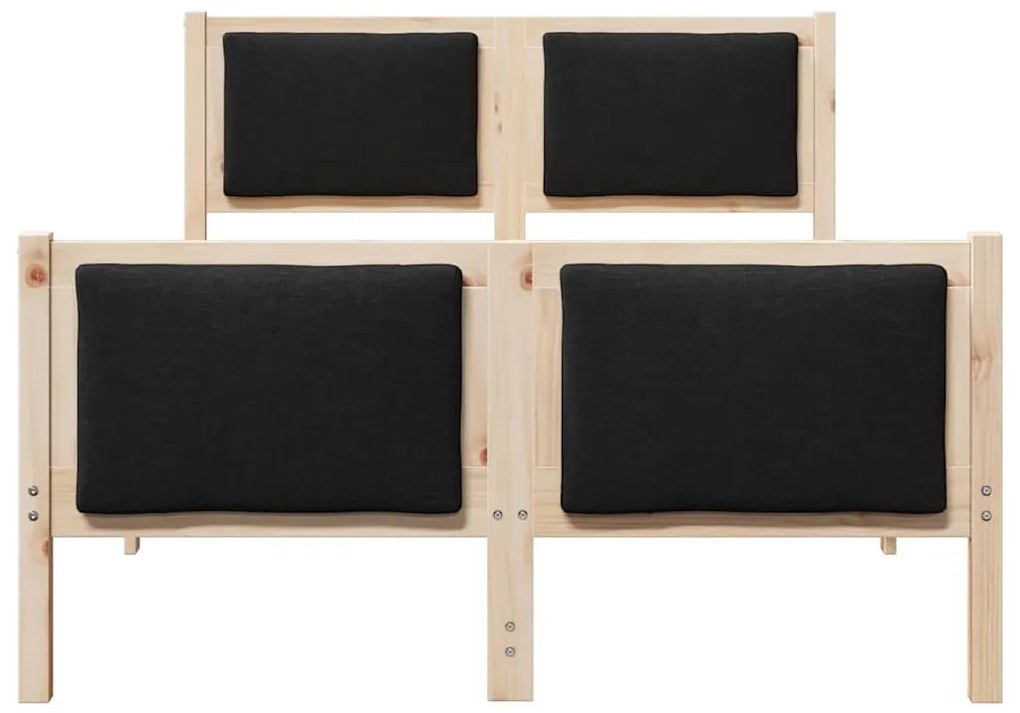 vidaXL Σκελετός Κρεβατιού με κεφαλάρι Μαύρο 120 x 200 cm ύφασμα