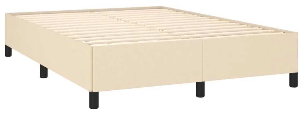 vidaXL Κρεβάτι Boxspring με Στρώμα Κρεμ 140x200 εκ. Υφασμάτινο