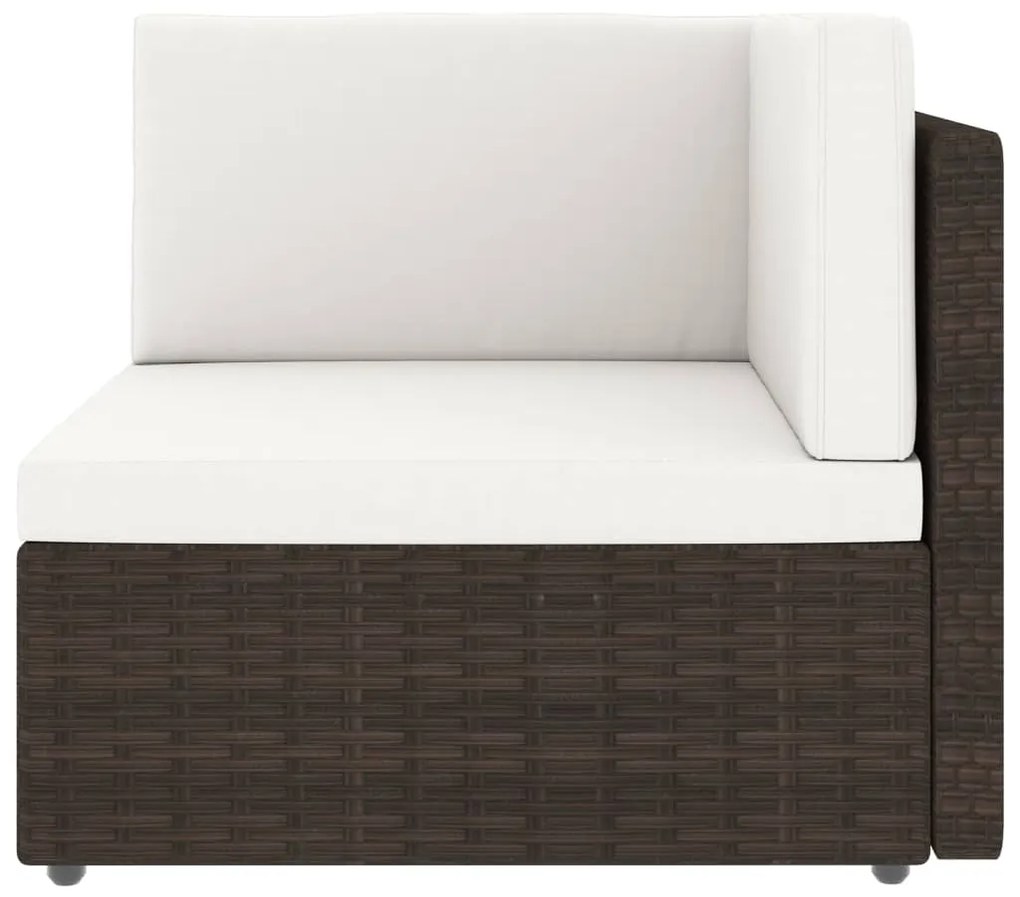 vidaXL Σαλόνι Κήπου 5 Τεμαχίων Καφέ από Συνθετικό Ρατάν με Μαξιλάρια