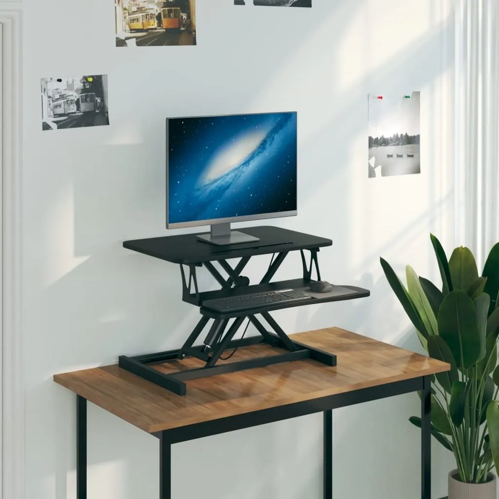 vidaXL Σταθμός Εργασίας Ρυθμιζόμενος 60x40x(13-41,5) εκ. Ατσάλι & Ξύλο
