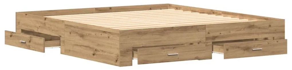 vidaXL Κρεβάτι με Συρτάρια με συρτάρι artisan δρυς 180 x 200 cm