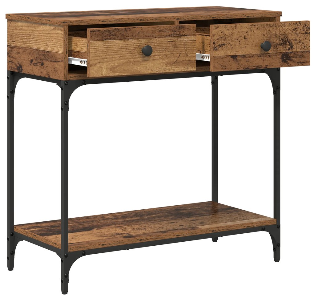 vidaXL Κονσόλα Τραπέζι Παλιό Ξύλο 75x34.5x75 εκ. Σχεδιασμένο Ξύλο