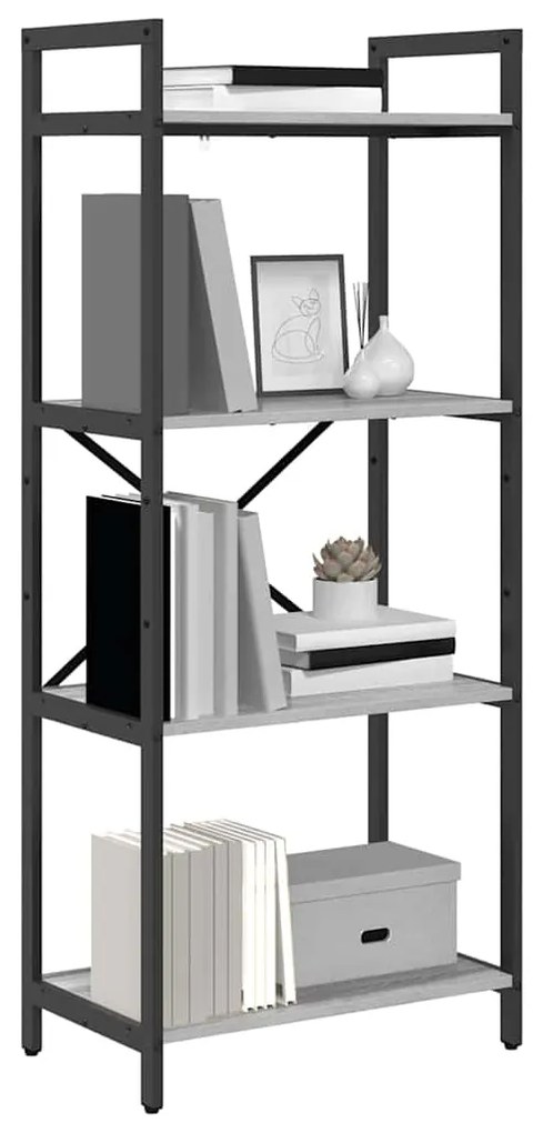 vidaXL Ράφι Βιβλίων Γκρίζο Σονομα 56 x 34 x 133,5 εκ